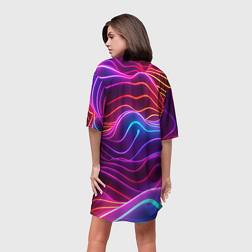 Женская длинная футболка Jennie neon / 3D-принт – фото 4