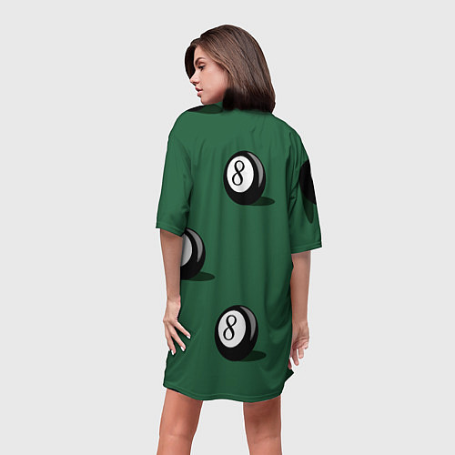 Женская длинная футболка Крутой бильярдист / 3D-принт – фото 4