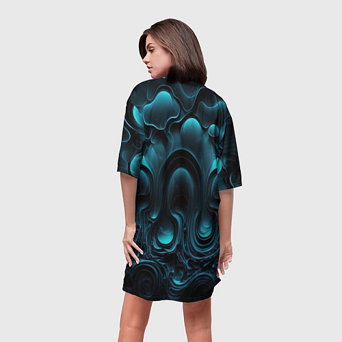 Женская длинная футболка Космическая текстура / 3D-принт – фото 4