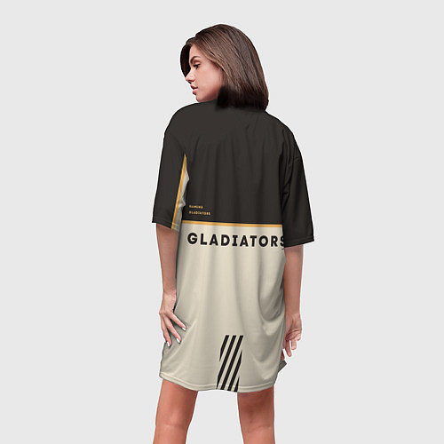 Женская длинная футболка Gaimin Gladiators esports / 3D-принт – фото 4