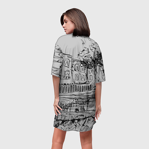 Женская длинная футболка Иллюстрация картина / 3D-принт – фото 4