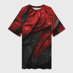 Женская длинная футболка Red black texture