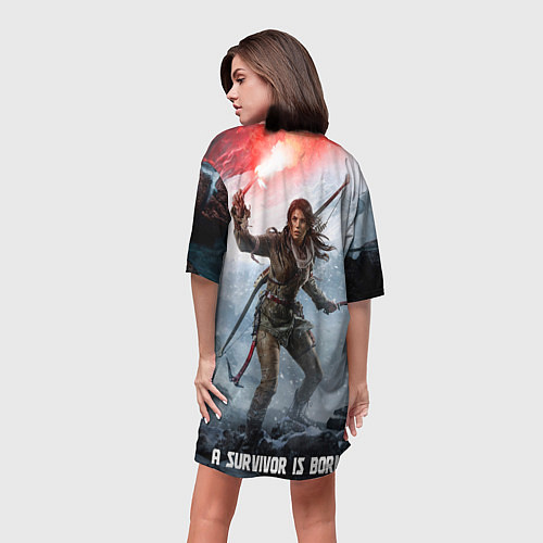 Женская длинная футболка A surviver is born / 3D-принт – фото 4
