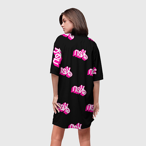 Женская длинная футболка Логотип Кен - патерн / 3D-принт – фото 4