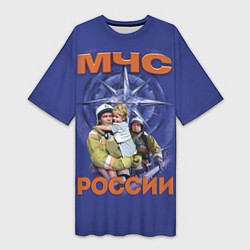 Женская длинная футболка МЧС России - спасатели