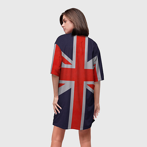 Женская длинная футболка Asking Alexandria британский флаг / 3D-принт – фото 4