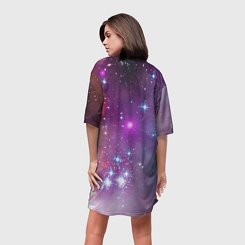 Женская длинная футболка Space dragon - neon glow - neural network / 3D-принт – фото 4