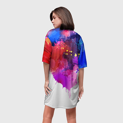 Женская длинная футболка Акварельный пикачу - живопись / 3D-принт – фото 4