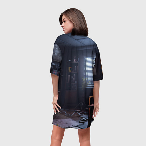 Женская длинная футболка Бонни в комнате / 3D-принт – фото 4