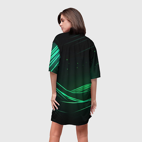 Женская длинная футболка Baldurs Gate 3 dark green / 3D-принт – фото 4