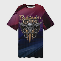 Женская длинная футболка Baldurs Gate 3 logo geometry