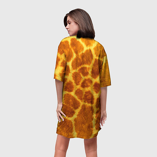 Женская длинная футболка Шкура жирафа - текстура / 3D-принт – фото 4