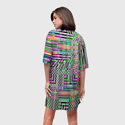 Женская длинная футболка Геометрическая абстракция ультра / 3D-принт – фото 4