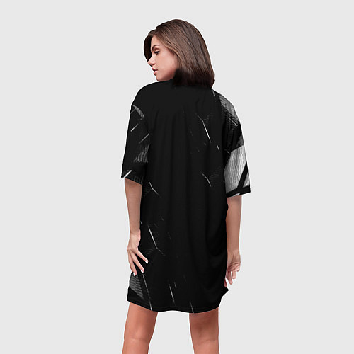 Женская длинная футболка Lexus - minimalism / 3D-принт – фото 4
