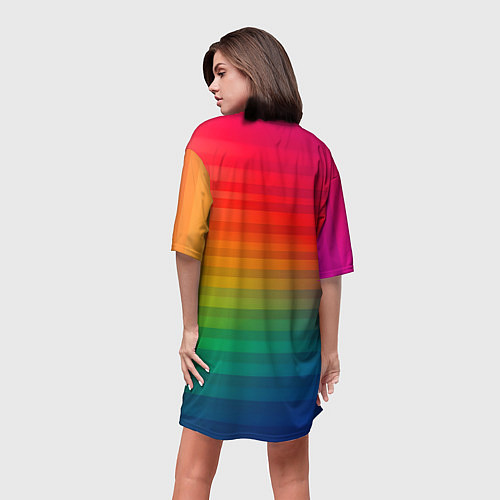 Женская длинная футболка Midjourney Лого с фоном / 3D-принт – фото 4