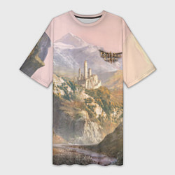 Женская длинная футболка Baldurs Gate 3 Castle