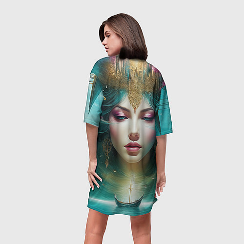 Женская длинная футболка Королева моря / 3D-принт – фото 4