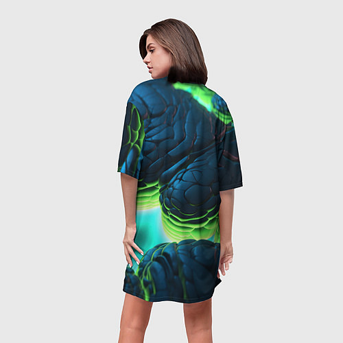 Женская длинная футболка CSGO зеленые разломленные плиты / 3D-принт – фото 4