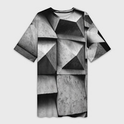 Футболка женская длинная Каменная оптическая иллюзия, цвет: 3D-принт