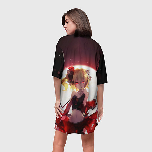 Женская длинная футболка Touhou Project Фландр Скарлет / 3D-принт – фото 4