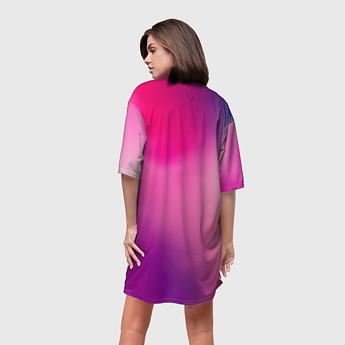 Женская длинная футболка Футболка розовая палитра / 3D-принт – фото 4