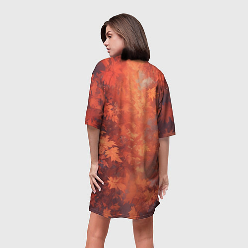 Женская длинная футболка Ксеноморф в осенней листве / 3D-принт – фото 4