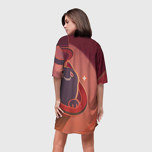 Женская длинная футболка Lyney Genshin Impact / 3D-принт – фото 4