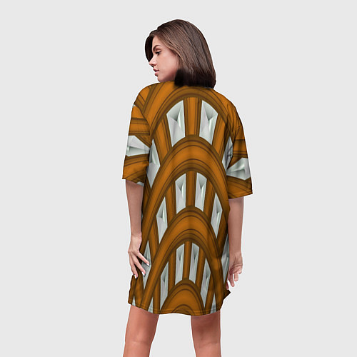 Женская длинная футболка Деревянные своды / 3D-принт – фото 4