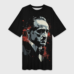 Женская длинная футболка Портрет Дон Вито Корлеоне