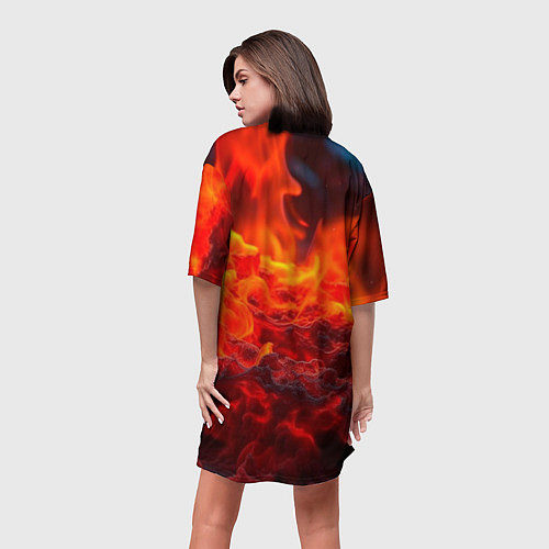 Женская длинная футболка Магма / 3D-принт – фото 4