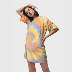 Футболка женская длинная Tie-Dye дизайн, цвет: 3D-принт — фото 2