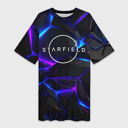 Футболка женская длинная Starfield game logo, цвет: 3D-принт