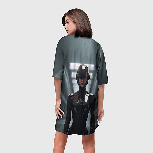 Женская длинная футболка Иномирянка / 3D-принт – фото 4