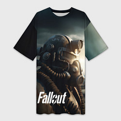 Футболка женская длинная Fallout man game, цвет: 3D-принт