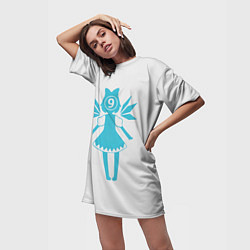 Футболка женская длинная Touhou Project Cirno 9, цвет: 3D-принт — фото 2