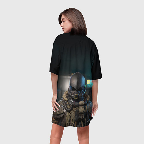 Женская длинная футболка Starfield astronaut / 3D-принт – фото 4