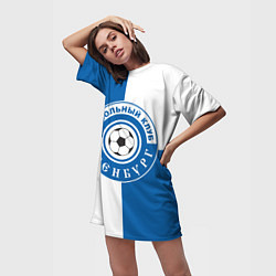 Футболка женская длинная ФК Оренбург, цвет: 3D-принт — фото 2