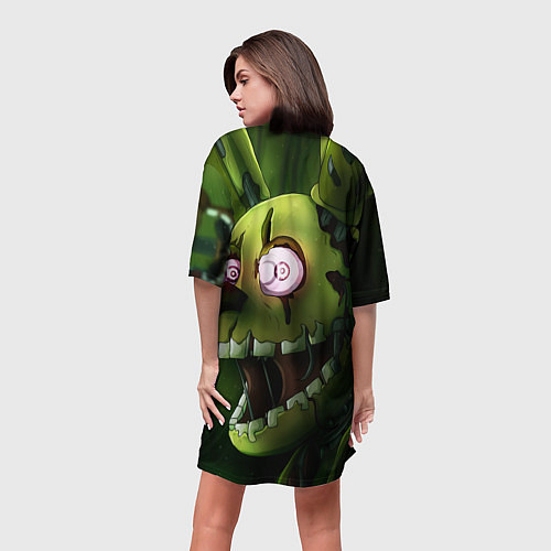 Женская длинная футболка Спрингтрап в атаке / 3D-принт – фото 4