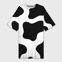 Футболка женская длинная Кожа коровы, цвет: 3D-принт