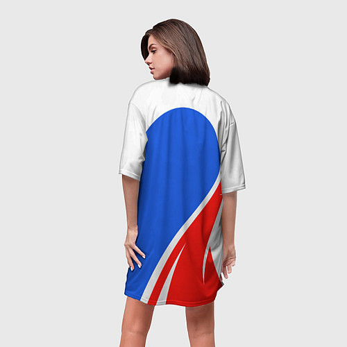 Женская длинная футболка Герб РФ - white sport / 3D-принт – фото 4