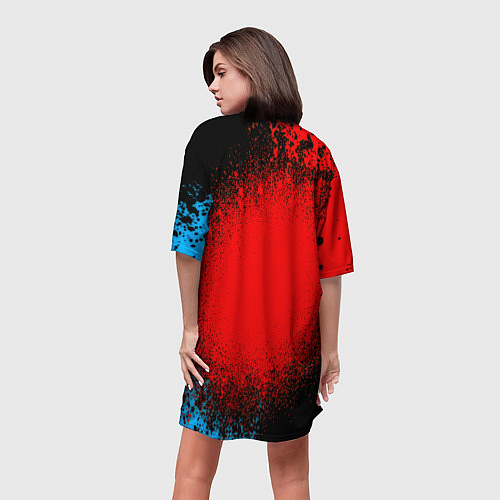Женская длинная футболка Портал стиль халфлайф / 3D-принт – фото 4