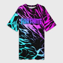 Женская длинная футболка Fortnite neon uniform