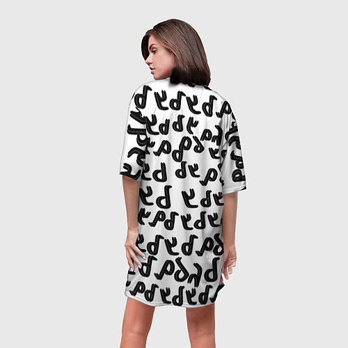 Женская длинная футболка Ъуъ съука надпись лого / 3D-принт – фото 4