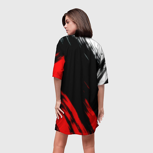 Женская длинная футболка Russia stripes / 3D-принт – фото 4