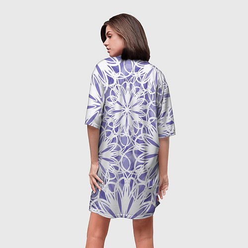 Женская длинная футболка Стилизованные цветы абстракция / 3D-принт – фото 4