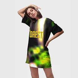 Футболка женская длинная The forest game, цвет: 3D-принт — фото 2