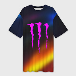 Женская длинная футболка Monster energy gradient color