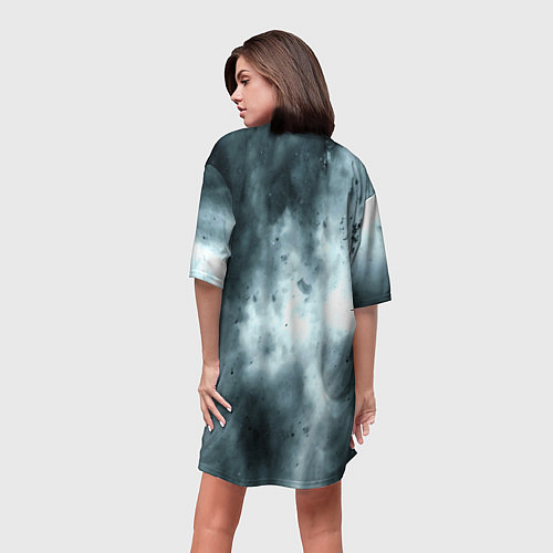 Женская длинная футболка Bmw смок текстура / 3D-принт – фото 4