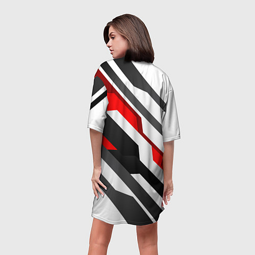 Женская длинная футболка Mass effect - white uniform n7 / 3D-принт – фото 4