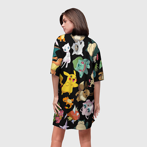 Женская длинная футболка Пикачу и другие покемоны / 3D-принт – фото 4